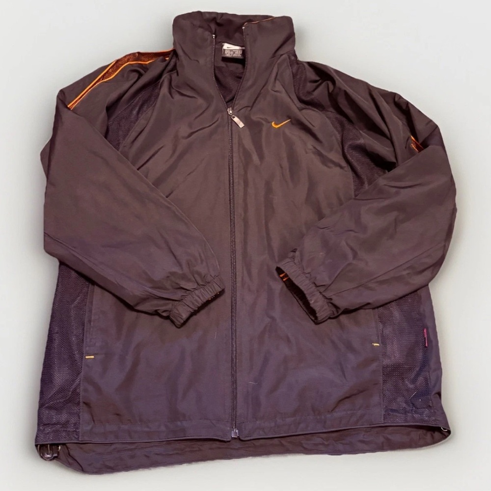 Nike Full Zip Black Orange Windbreaker Mesh Lined Track Jacket Men XXL RN#56323